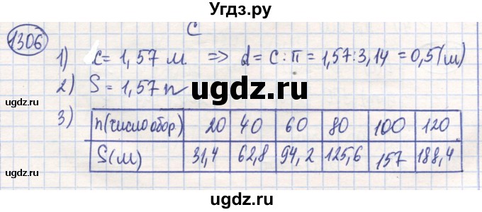 ГДЗ (Решебник) по математике 6 класс Алдамуратова Т.А. / упражнение номер / 1306