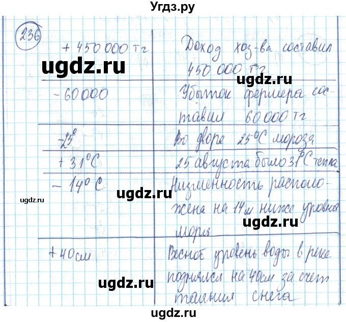 ГДЗ (Решебник) по математике 6 класс Алдамуратова Т.А. / упражнение номер / 236