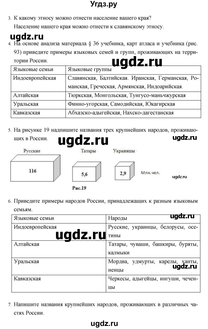 ГДЗ (Решебник) по географии 8 класс (рабочая тетрадь) Баринова И.И. / страница / 88–98(продолжение 3)