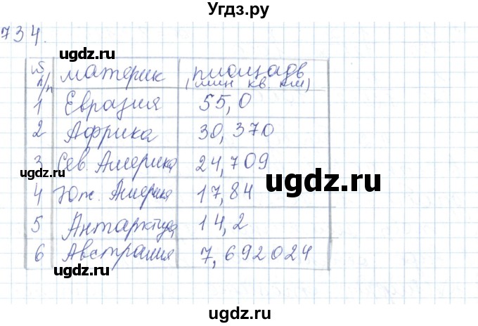 ГДЗ (Решебник) по математике 5 класс Алдамуратова Т.А. / упражнение / 734