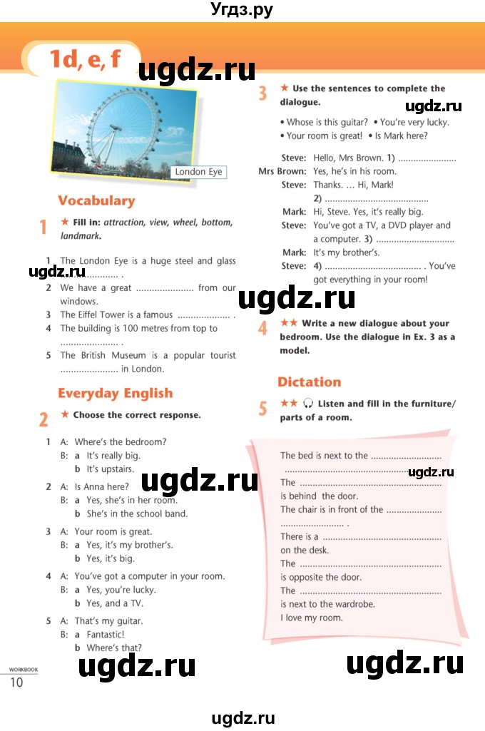 ГДЗ (Учебник) по английскому языку 5 класс (рабочая тетрадь Excel) Эванс В. / страница / 10
