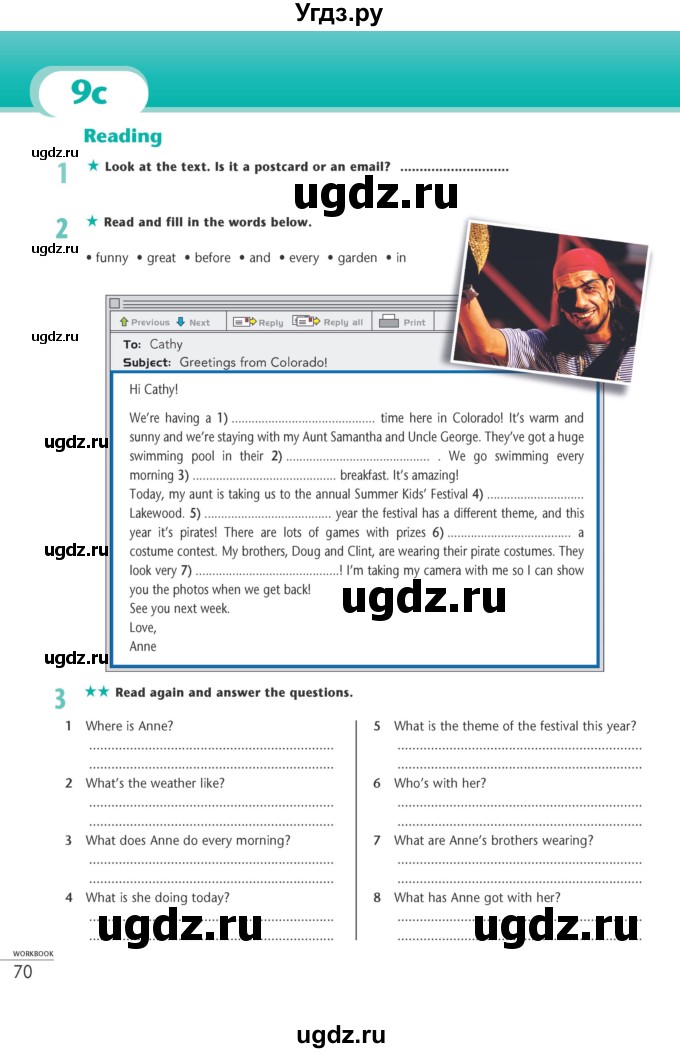 ГДЗ (Учебник) по английскому языку 5 класс (рабочая тетрадь Excel) Эванс В. / страница / 70