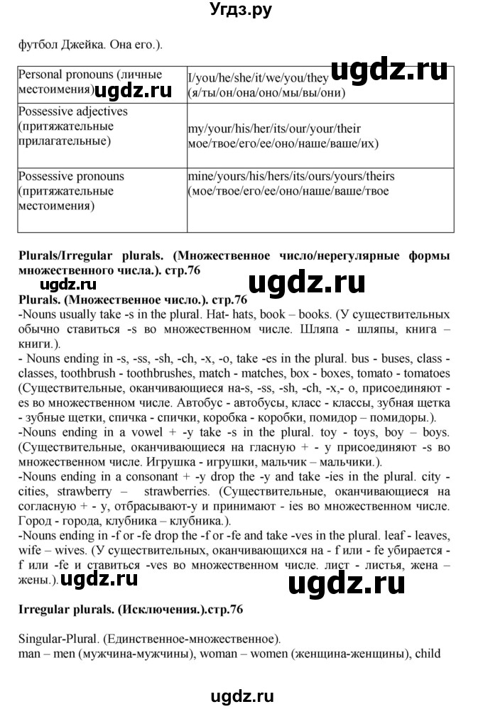 ГДЗ (Решебник) по английскому языку 5 класс (рабочая тетрадь Excel) Эванс В. / страница / 76(продолжение 3)