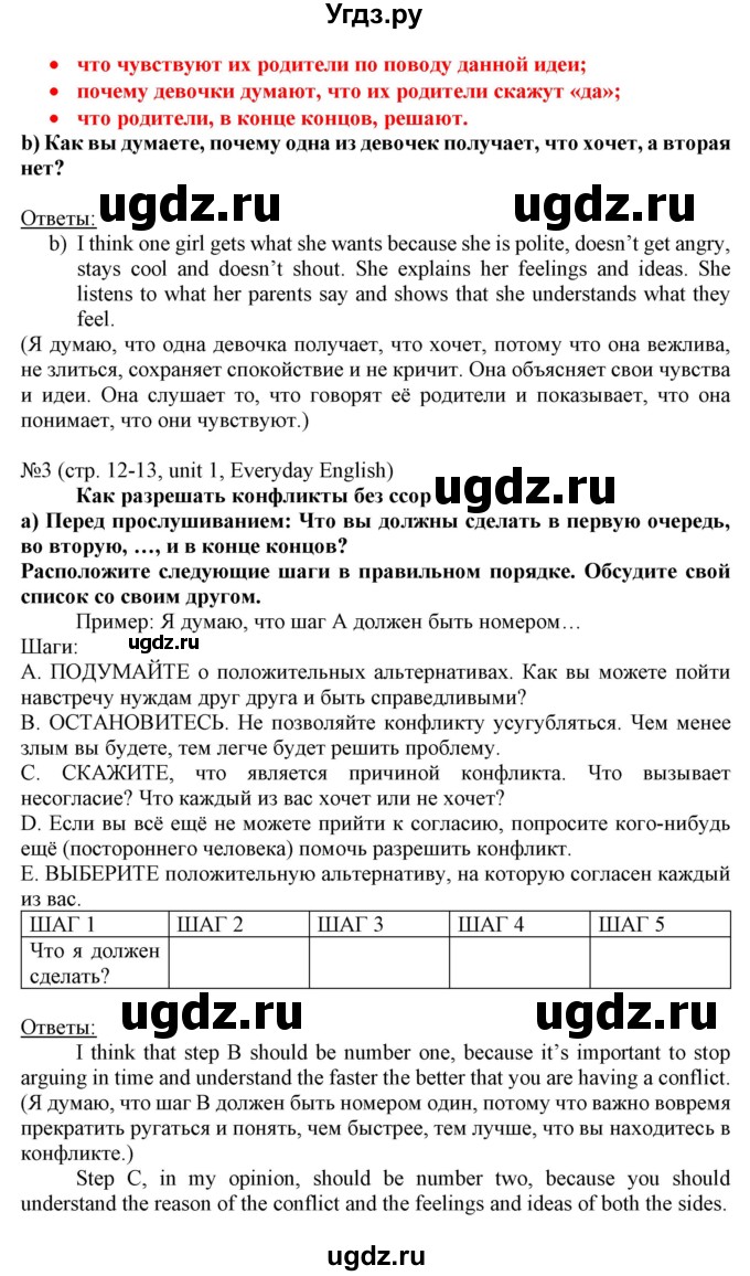 ГДЗ (Решебник) по английскому языку 8 класс Пахомова Т.Г. / страница / 12(продолжение 3)