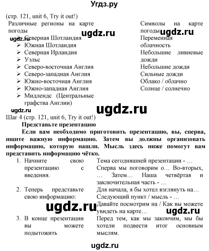 ГДЗ (Решебник) по английскому языку 8 класс Пахомова Т.Г. / страница / 121