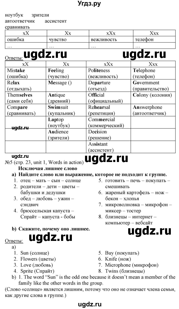 ГДЗ (Решебник) по английскому языку 8 класс Пахомова Т.Г. / страница / 23(продолжение 2)