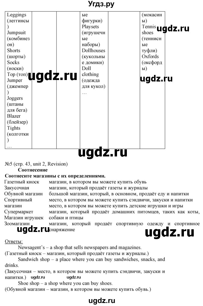 ГДЗ (Решебник) по английскому языку 8 класс Пахомова Т.Г. / страница / 43(продолжение 3)