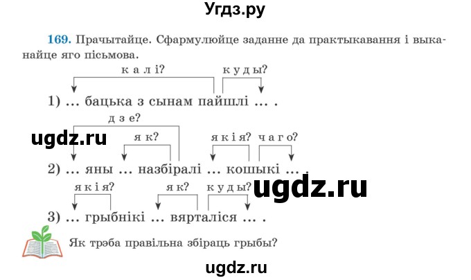 ГДЗ (Учебник) по белорусскому языку 5 класс Валочка Г.М. / частка 1. практыкаванне / 169