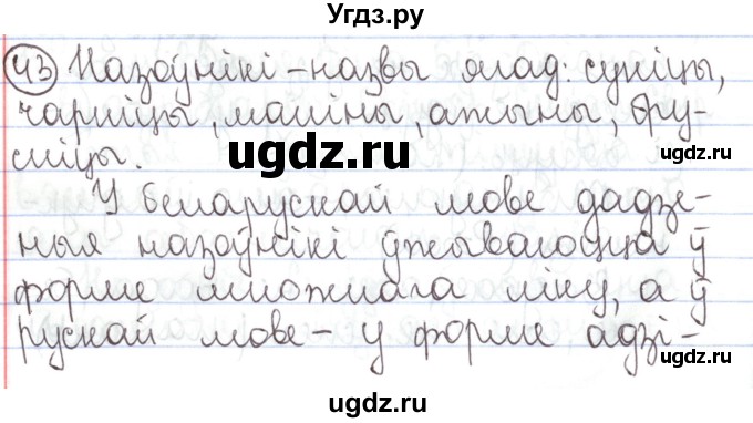 ГДЗ (Решебник №1) по белорусскому языку 5 класс Валочка Г.М. / частка 1. практыкаванне / 43