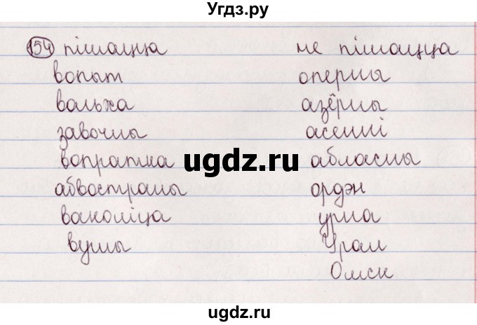 ГДЗ (Решебник №1) по белорусскому языку 5 класс Валочка Г.М. / частка 2. практыкаванне / 154