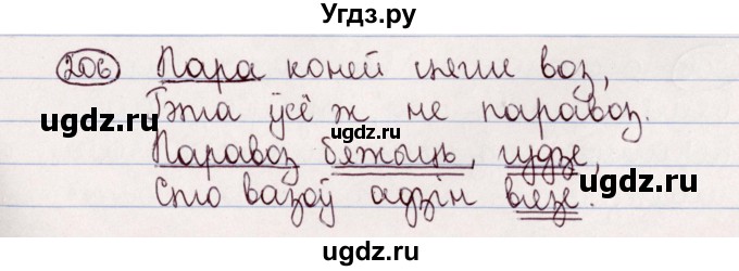 ГДЗ (Решебник №1) по белорусскому языку 5 класс Валочка Г.М. / частка 2. практыкаванне / 206