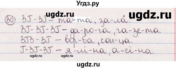 ГДЗ (Решебник №1) по белорусскому языку 5 класс Валочка Г.М. / частка 2. практыкаванне / 30