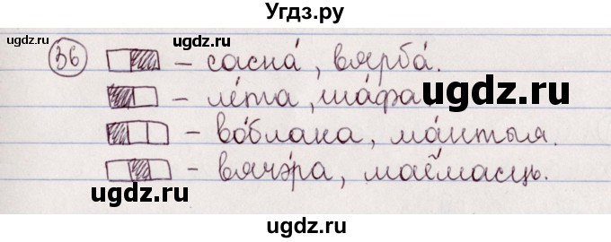 ГДЗ (Решебник №1) по белорусскому языку 5 класс Валочка Г.М. / частка 2. практыкаванне / 36