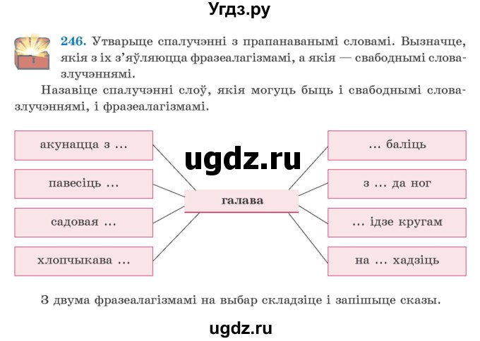 ГДЗ (Учебник) по белорусскому языку 5 класс Валочка Г.М. / частка 2. практыкаванне / 246