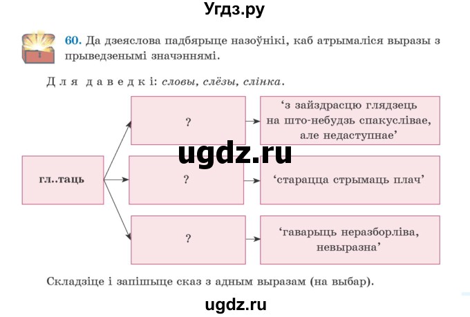 ГДЗ (Учебник) по белорусскому языку 5 класс Валочка Г.М. / частка 2. практыкаванне / 60