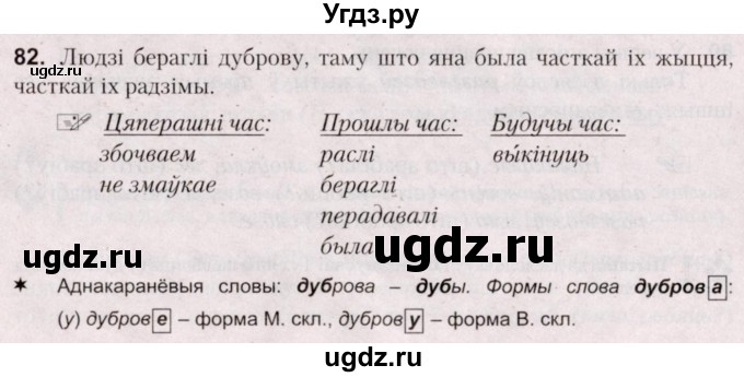 ГДЗ (Решебник №2) по белорусскому языку 5 класс Валочка Г.М. / частка 1. практыкаванне / 82