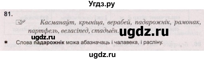 ГДЗ (Решебник №2) по белорусскому языку 5 класс Валочка Г.М. / частка 2. практыкаванне / 81