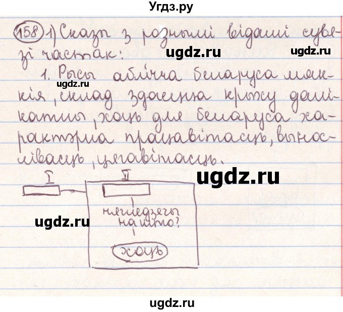 ГДЗ (Решебник №1) по белорусскому языку 9 класс Гарзей Н. М. / практыкаванне / 158