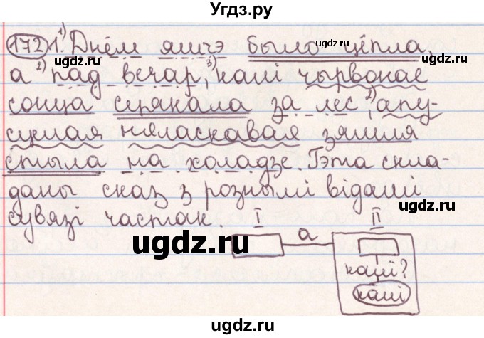 ГДЗ (Решебник №1) по белорусскому языку 9 класс Гарзей Н. М. / практыкаванне / 172
