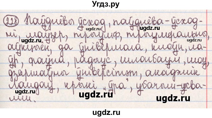 ГДЗ (Решебник №1) по белорусскому языку 9 класс Гарзей Н. М. / практыкаванне / 228