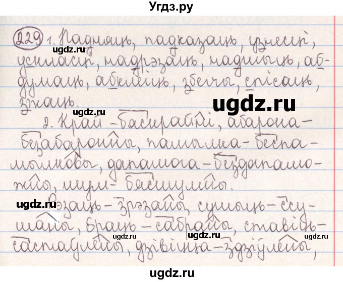 ГДЗ (Решебник №1) по белорусскому языку 9 класс Гарзей Н. М. / практыкаванне / 229