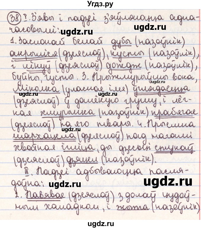 ГДЗ (Решебник №1) по белорусскому языку 9 класс Гарзей Н. М. / практыкаванне / 38
