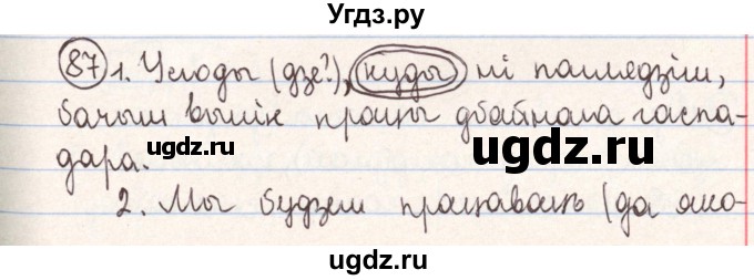 ГДЗ (Решебник №1) по белорусскому языку 9 класс Гарзей Н. М. / практыкаванне / 87