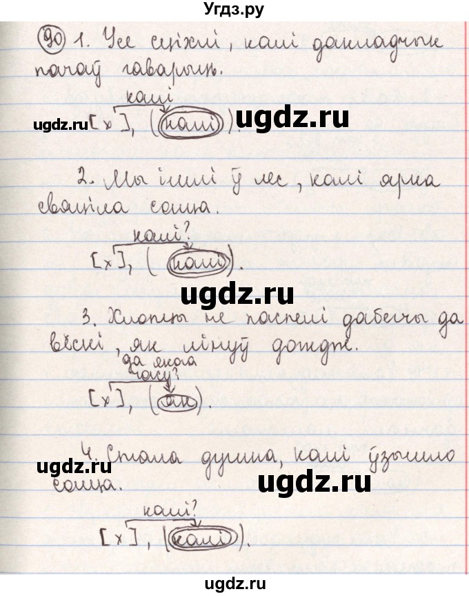ГДЗ (Решебник №1) по белорусскому языку 9 класс Гарзей Н. М. / практыкаванне / 90