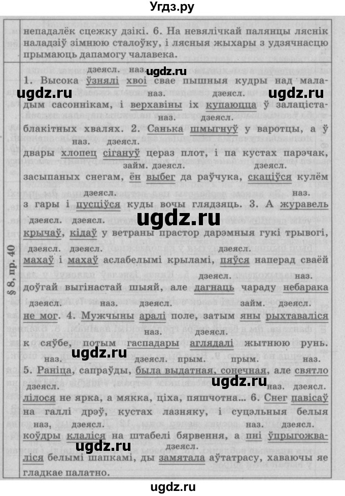 ГДЗ (Решебник №3) по белорусскому языку 9 класс Гарзей Н. М. / практыкаванне / 40