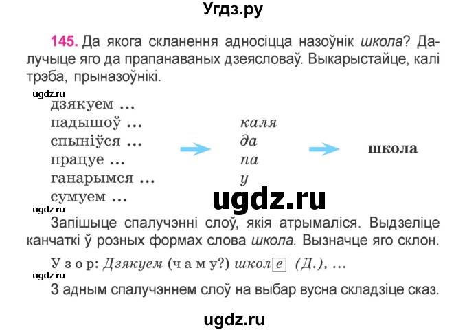 ГДЗ (Учебник) по белорусскому языку 4 класс Свириденко В.И. / частка 1. практыкаванне / 145