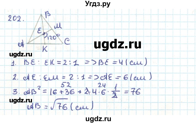 ГДЗ (Решебник) по геометрии 9 класс Казаков В.В. / задача / 202