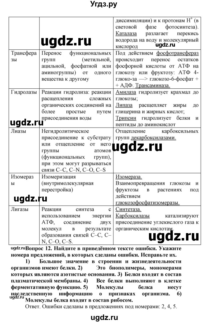 ГДЗ (Решебник) по биологии 10 класс Пасечник В.В. / параграф / 11(продолжение 5)