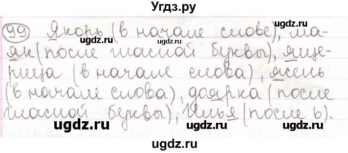 ГДЗ (Решебник) по русскому языку 2 класс Антипова М.Б. / часть 1. упражнение / 99