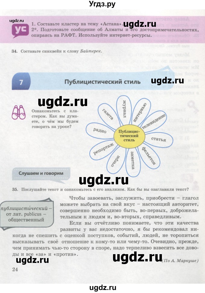 ГДЗ (Учебник) по русскому языку 7 класс Жанпейс У.А. / страница / 24