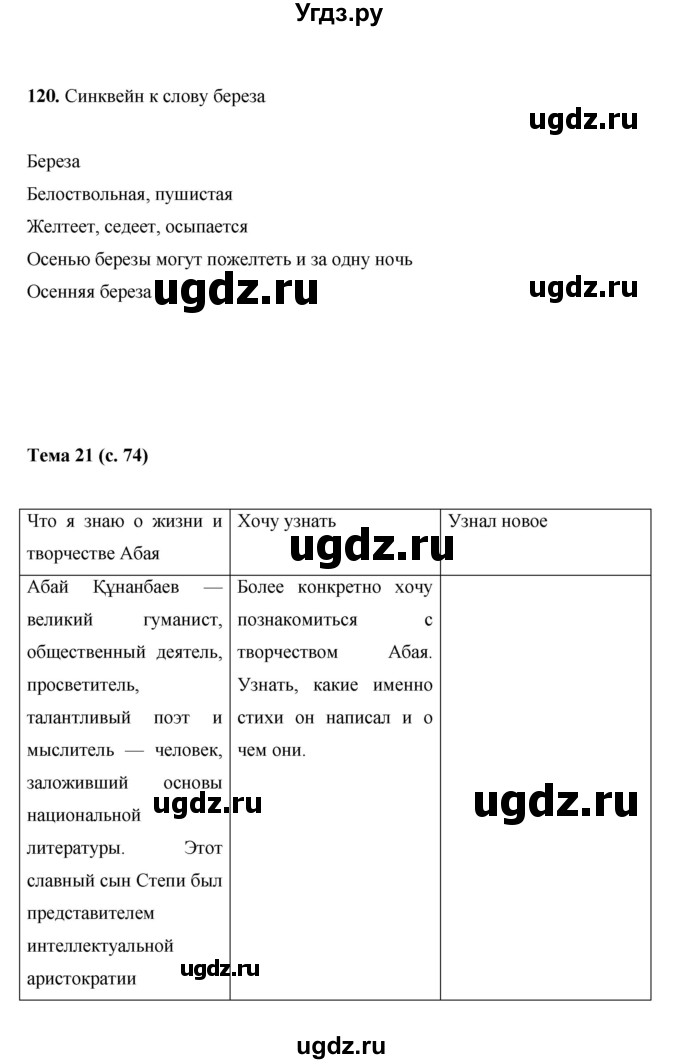 ГДЗ (Решебник) по русскому языку 7 класс Жанпейс У.А. / страница / 74(продолжение 3)