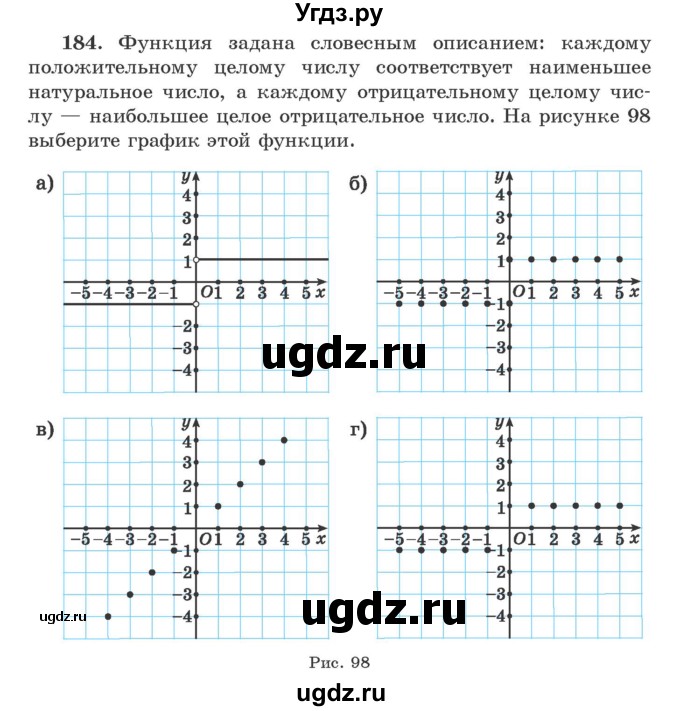 ГДЗ (Учебник) по алгебре 9 класс Арефьева И.Г. / повторение / 184