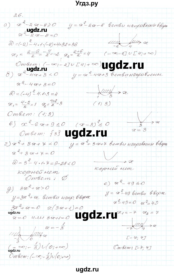 ГДЗ (Решебник) по алгебре 9 класс Арефьева И.Г. / повторение 7—8-х классов / 26