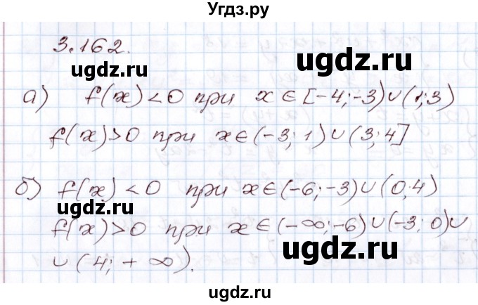 ГДЗ (Решебник) по алгебре 9 класс Арефьева И.Г. / глава 3 / упражнение / 3.162