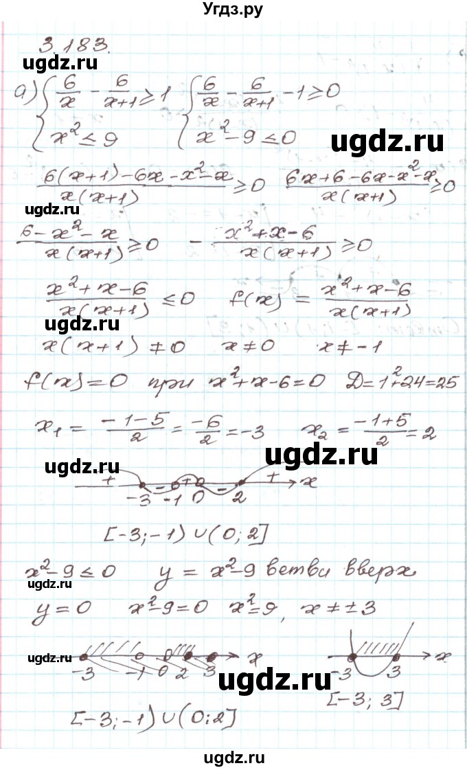 ГДЗ (Решебник) по алгебре 9 класс Арефьева И.Г. / глава 3 / упражнение / 3.183