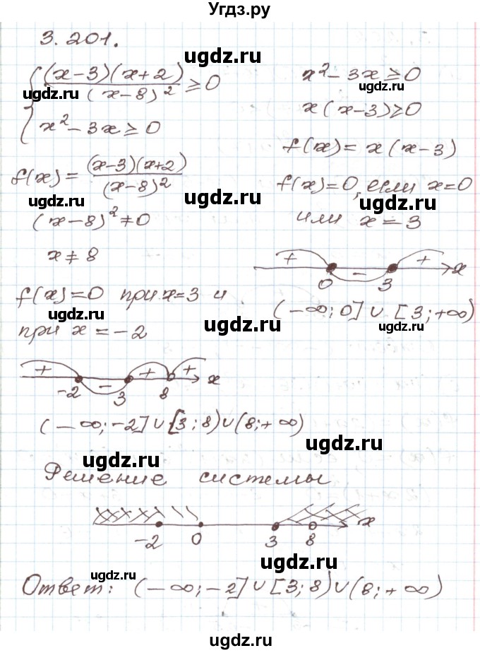 ГДЗ (Решебник) по алгебре 9 класс Арефьева И.Г. / глава 3 / упражнение / 3.201