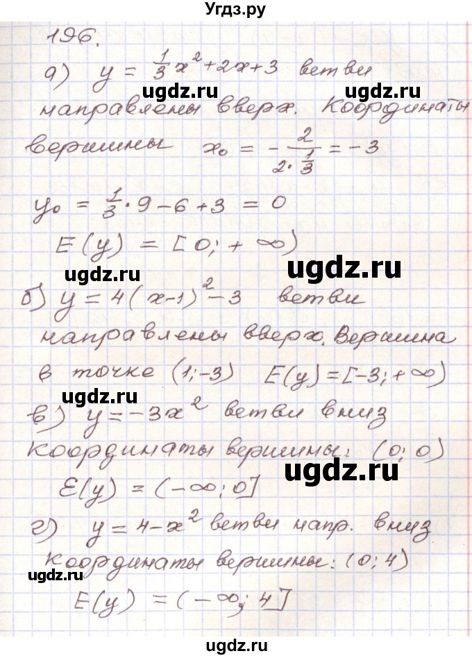 ГДЗ (Решебник) по алгебре 9 класс Арефьева И.Г. / повторение / 196