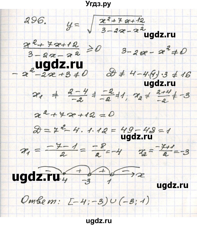 ГДЗ (Решебник) по алгебре 9 класс Арефьева И.Г. / повторение / 296