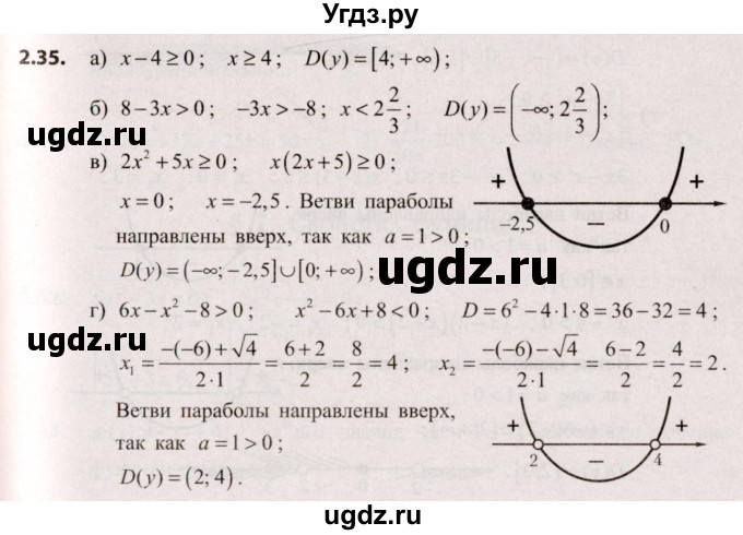ГДЗ (Решебник №2) по алгебре 9 класс Арефьева И.Г. / глава 2 / упражнение / 2.35