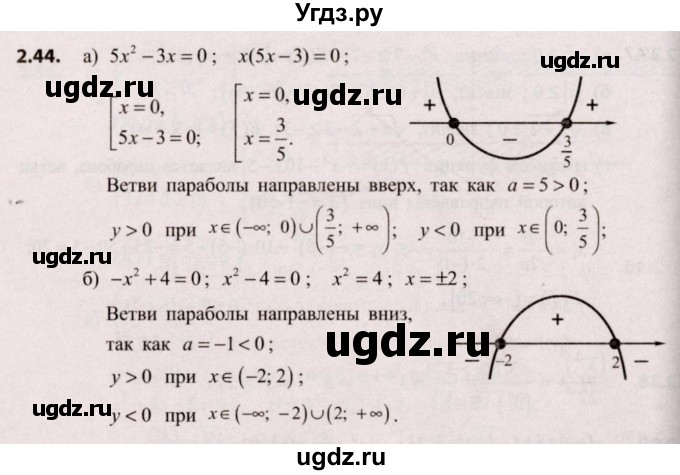 ГДЗ (Решебник №2) по алгебре 9 класс Арефьева И.Г. / глава 2 / упражнение / 2.44