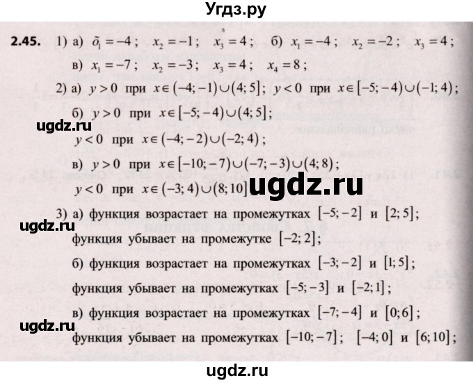 ГДЗ (Решебник №2) по алгебре 9 класс Арефьева И.Г. / глава 2 / упражнение / 2.45