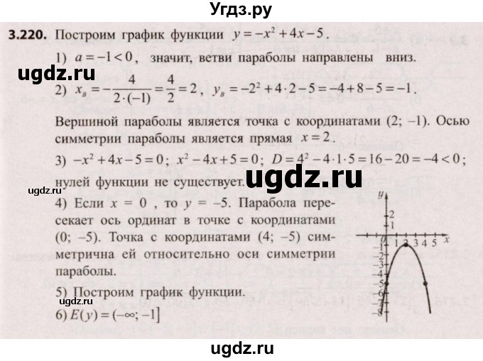 ГДЗ (Решебник №2) по алгебре 9 класс Арефьева И.Г. / глава 3 / упражнение / 3.220
