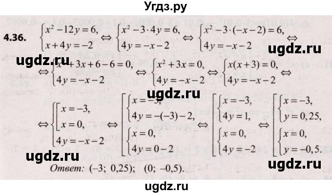 ГДЗ (Решебник №2) по алгебре 9 класс Арефьева И.Г. / глава 4 / упражнение / 4.36