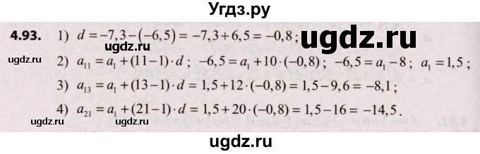 ГДЗ (Решебник №2) по алгебре 9 класс Арефьева И.Г. / глава 4 / упражнение / 4.93