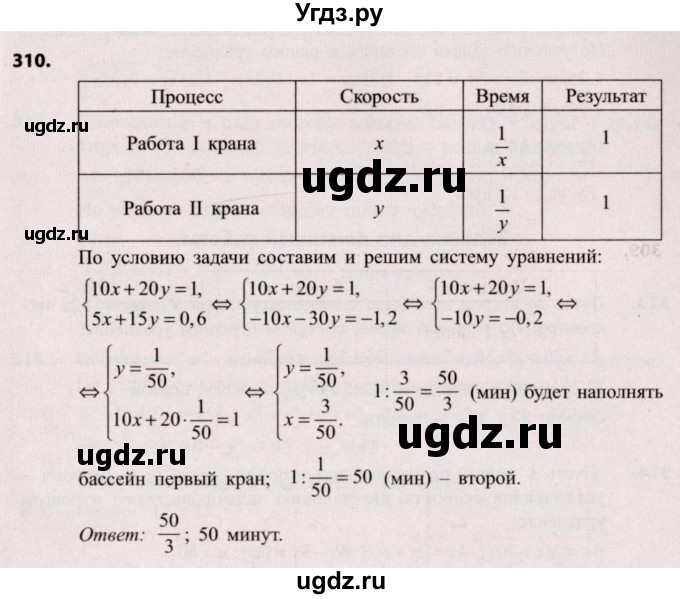 ГДЗ (Решебник №2) по алгебре 9 класс Арефьева И.Г. / повторение / 310