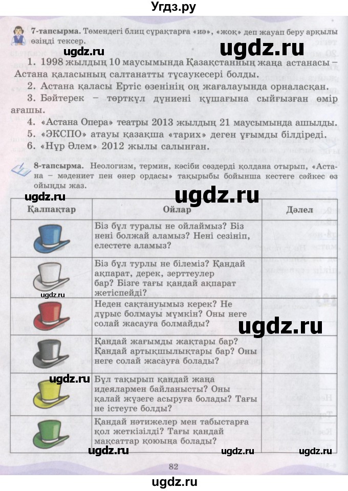 ГДЗ (Учебник) по казахскому языку 6 класс Аринова Б.А. / страница / 82